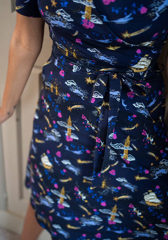 Eighth angle of Wendie Magical Story Print Cotton Dress
