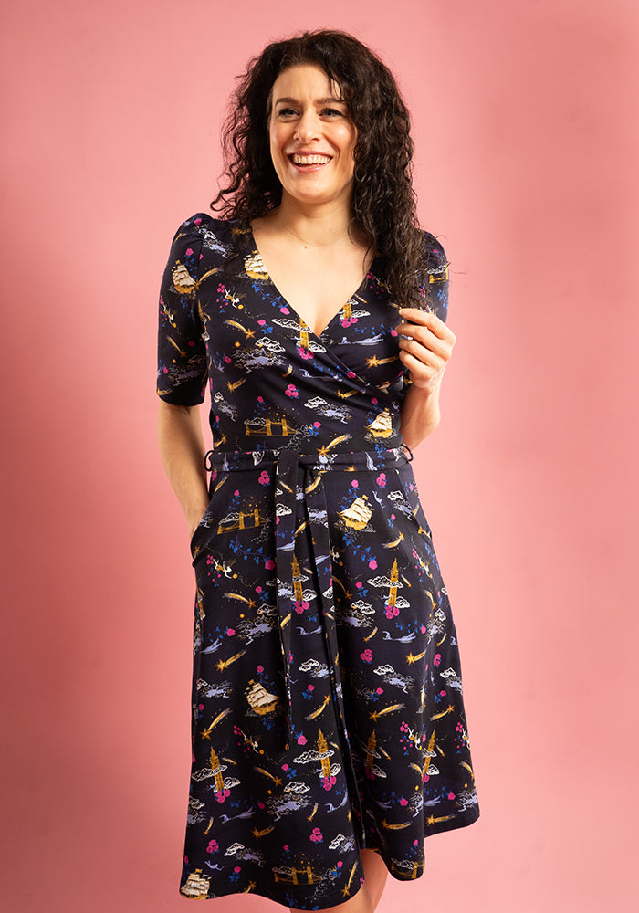 Fifth angle of Wendie Magical Story Print Cotton Dress