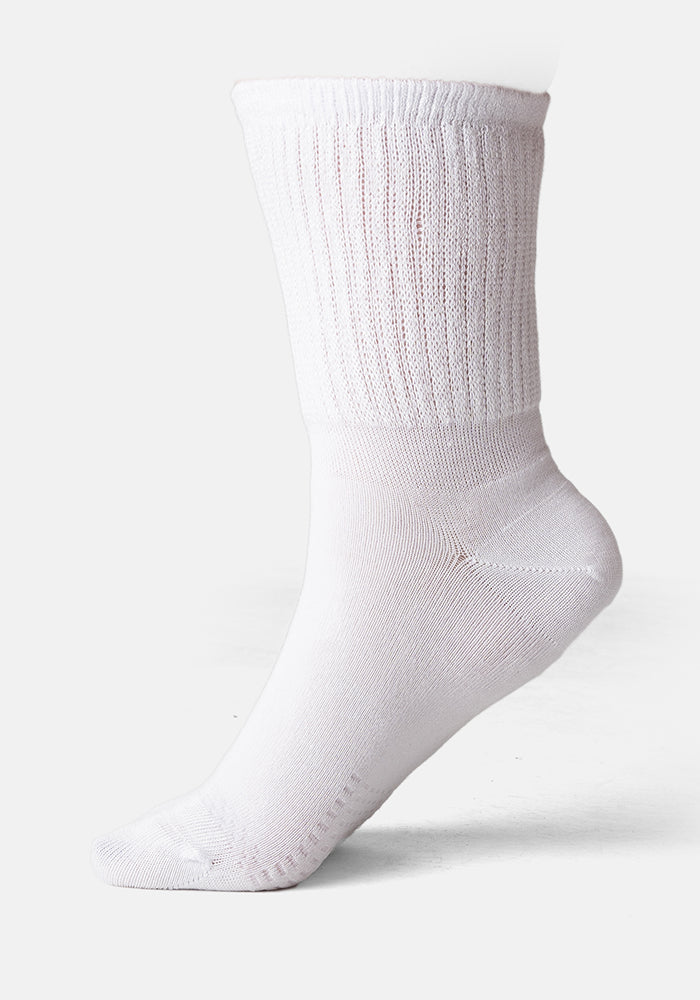 Front view of White Bamboo Socks