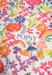 White Rainbow Floral Print Jumbo Bath Sheet