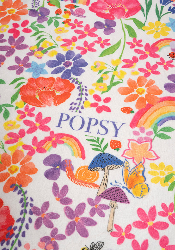 White Rainbow Floral Print Jumbo Bath Sheet