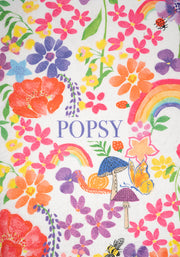 White Rainbow Floral Print Jumbo Bath Sheet