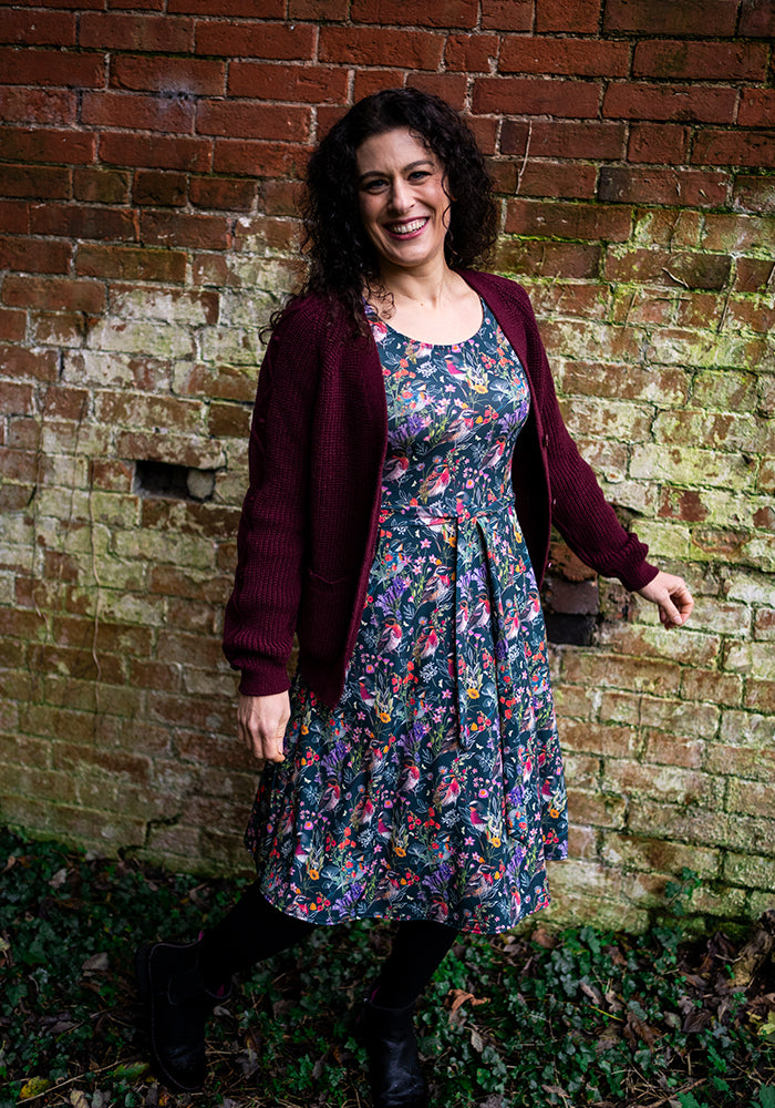 Wine Cable Sleeve Cardigan