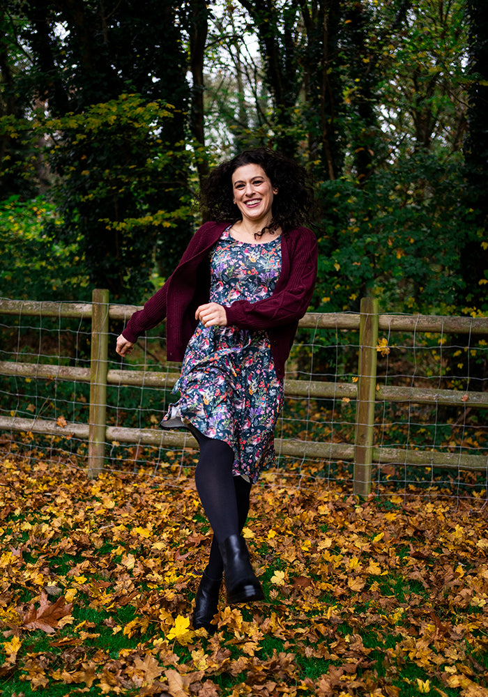 Wine Cable Sleeve Cardigan