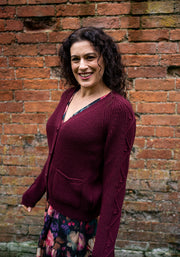 Wine Cable Sleeve Cardigan