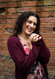 Wine Cable Sleeve Cardigan