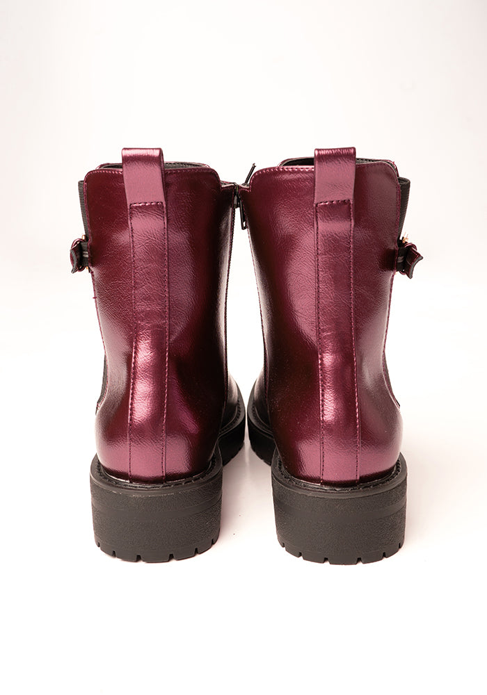 Metallic Wine Chelsea Boot