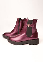 Metallic Wine Chelsea Boot