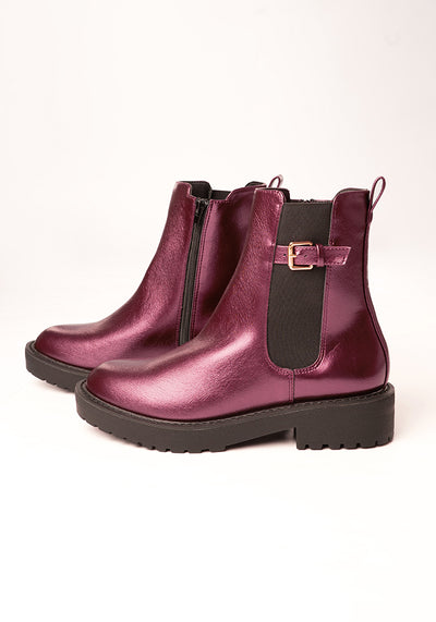 Metallic Wine Chelsea Boot