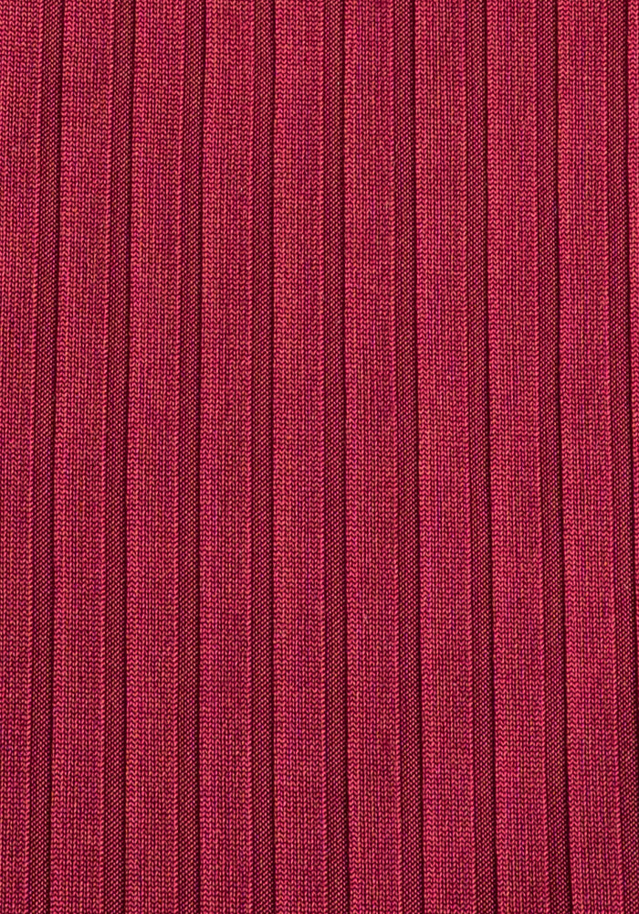 Wine Ribbed Wrap Neck Top