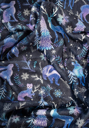 Pop-under Winter Magical Animals Print Plush Blanket