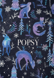 Pop-under Winter Magical Animals Print Plush Blanket