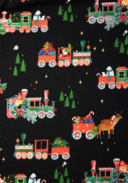 Wish Christmas Train Print Cotton Dress