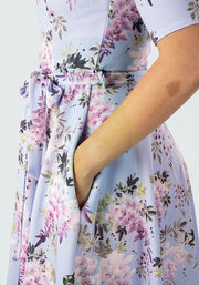 Wisteria Trailing Watercolour Floral Print Swing Dress