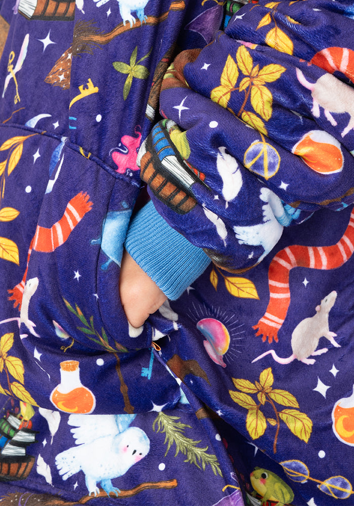 Popsy Pop-On Children's Oversize Wizard Print Hoodie