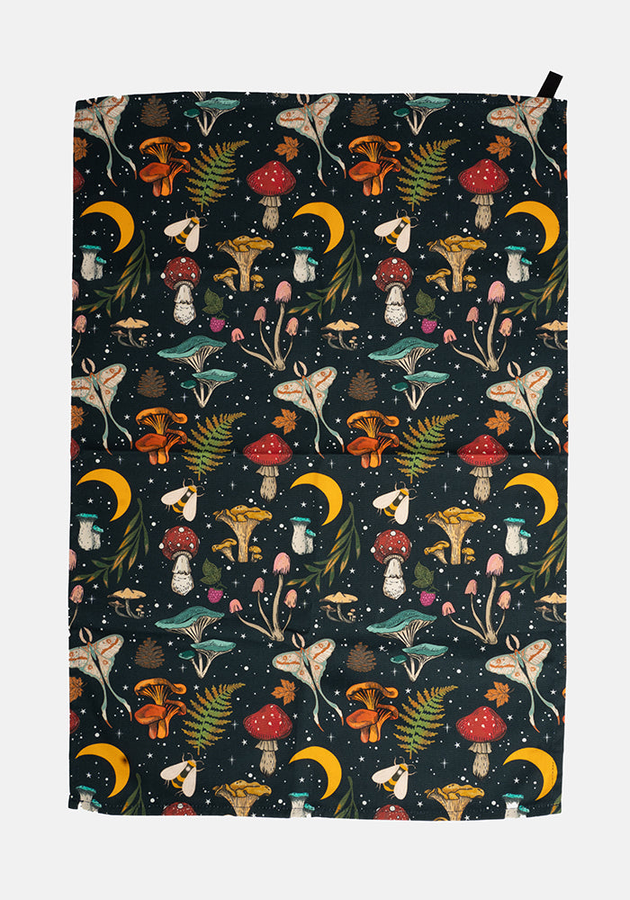 Woodland Mushroom Print Popsy Tea Towel