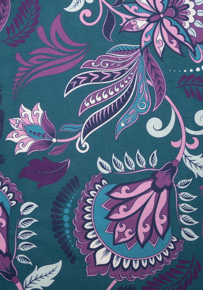 Xander Folk Paisley Print Tiered Hem Midaxi Dress