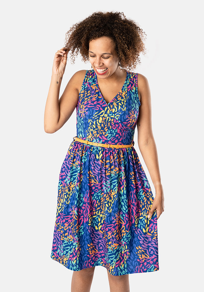 Yara Rainbow Animal Print Dress