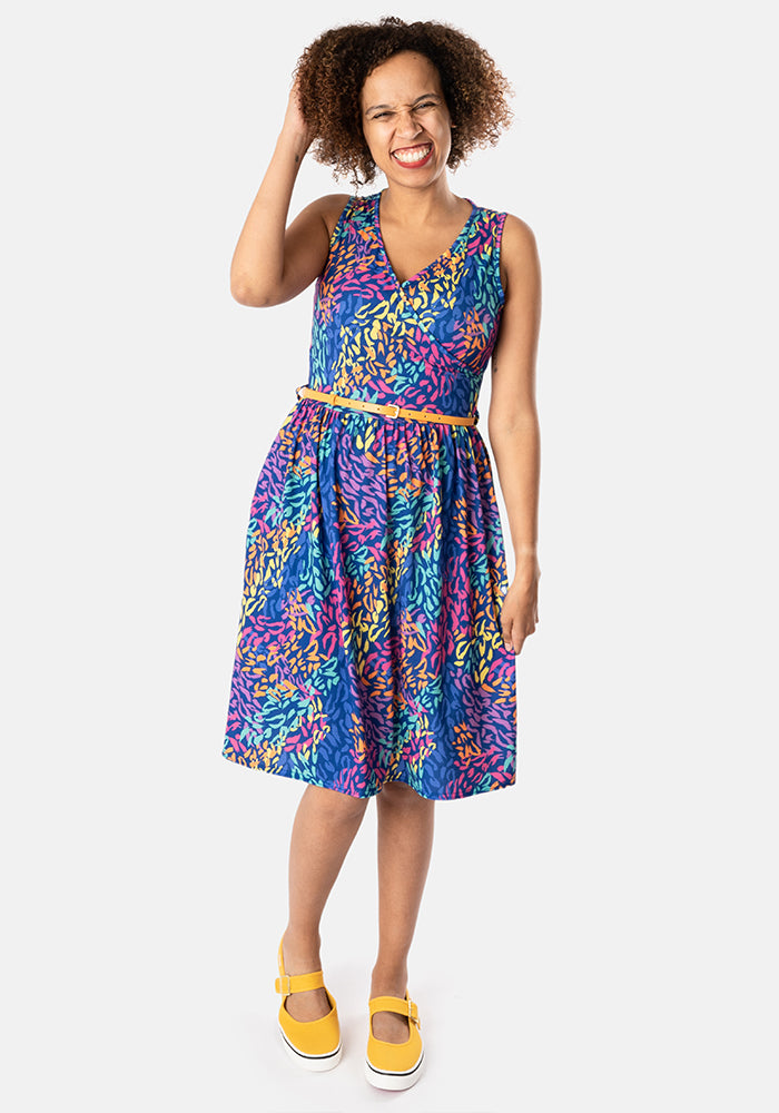 Yara Rainbow Animal Print Dress