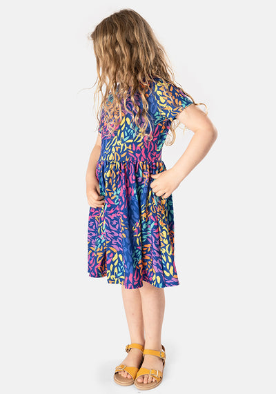 Children's Rainbow Animal Print Dress (Yara)