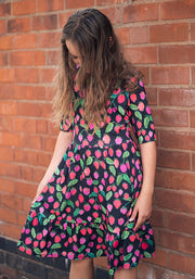 Children's Raspberries Print Dress (Yarden)