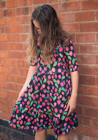 Children's Raspberries Print Dress (Yarden)
