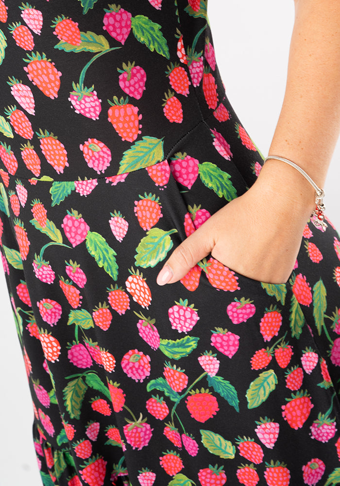 Fourth angle of Yarden Raspberries Print Jersey Midaxi Dress
