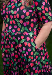 Yarden Raspberries Print Midaxi Dress