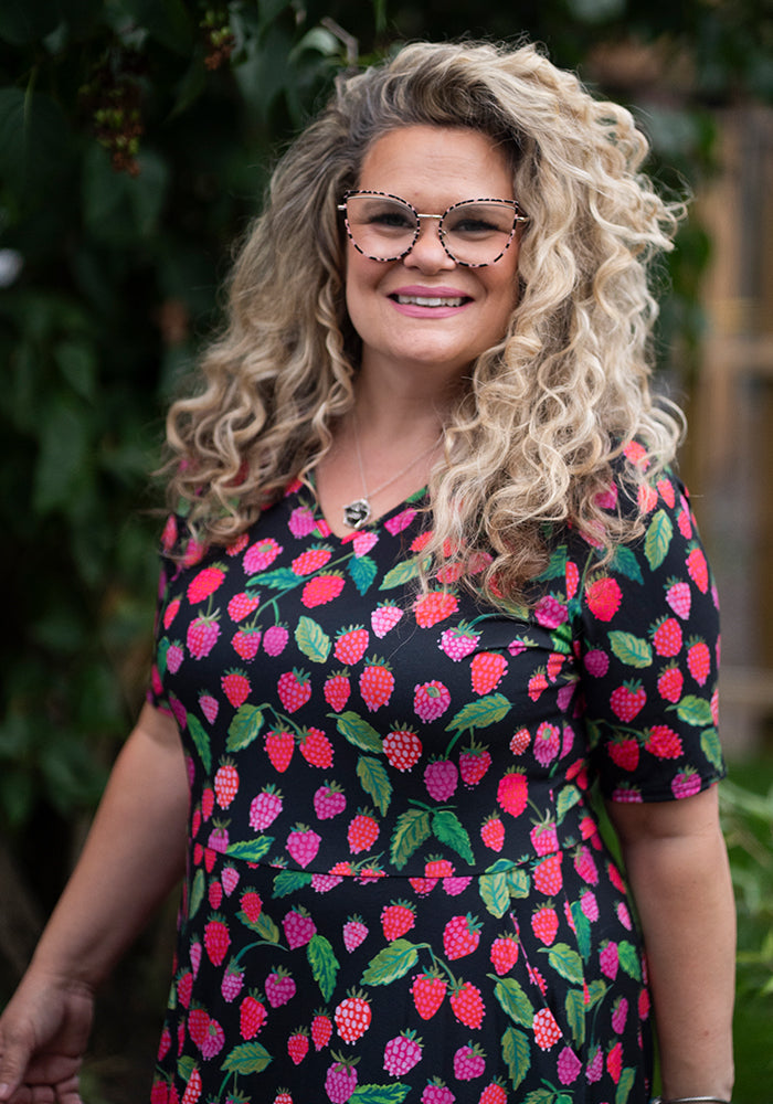Seventh angle of Yarden Raspberries Print Jersey Midaxi Dress