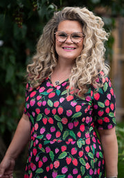 Yarden Raspberries Print Midaxi Dress