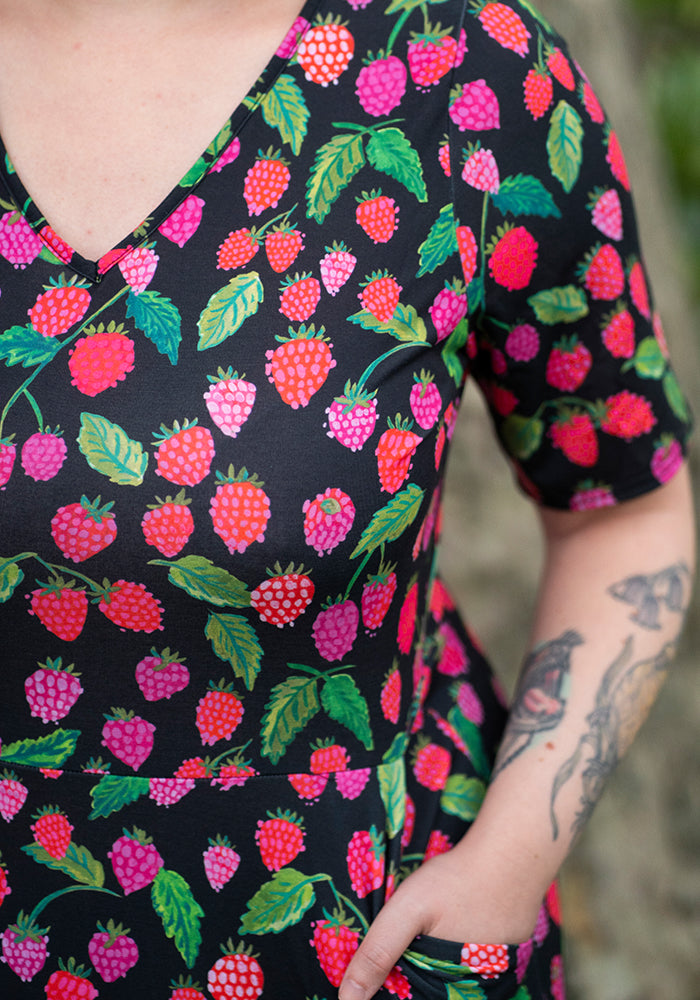 Fifth angle of Yarden Raspberries Print Jersey Midaxi Dress