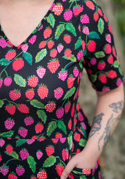 Yarden Raspberries Print Midaxi Dress