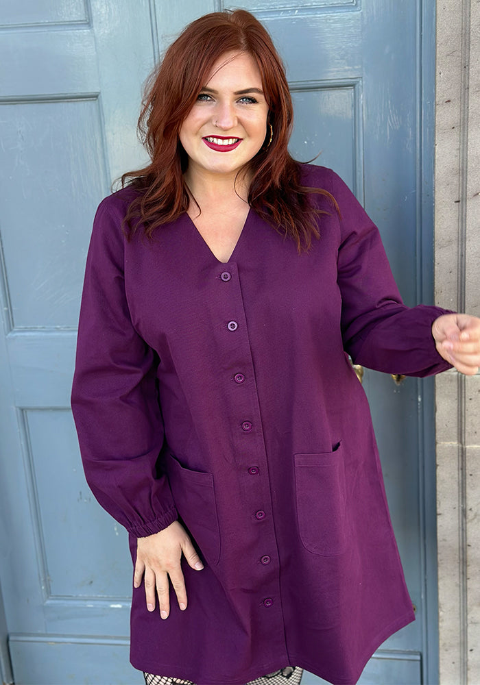 Yareli Purple Button Front Dress