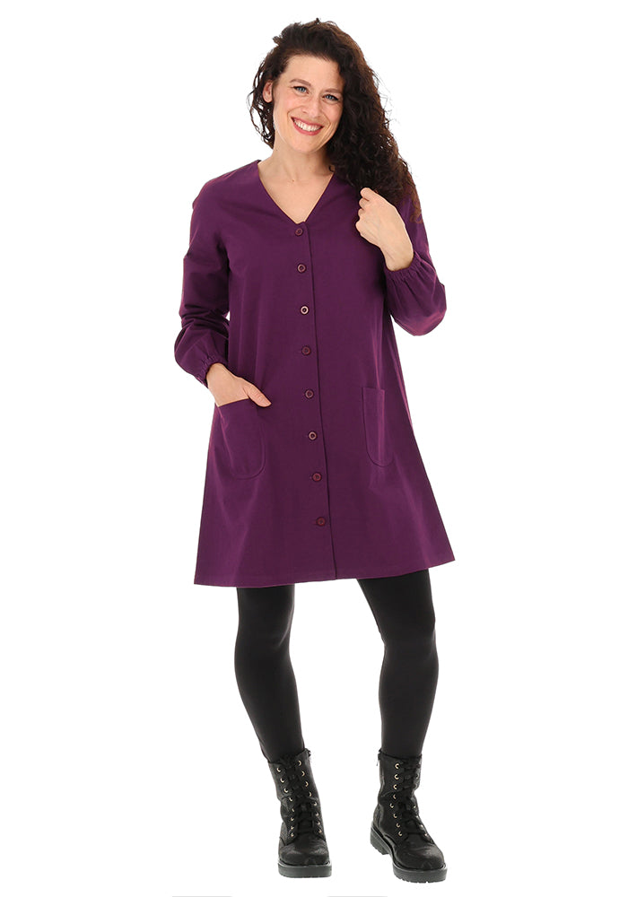 Yareli Purple Button Front Dress