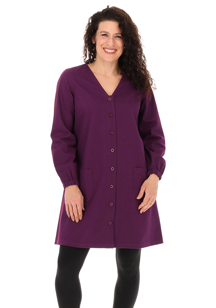 Yareli Purple Button Front Dress