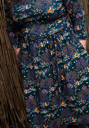 Yasmine Colourful Woodland Print Cotton Dress