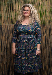 Yasmine Colourful Woodland Print Cotton Dress