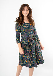 Yasmine Colourful Woodland Print Cotton Dress