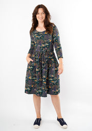 Yasmine Colourful Woodland Print Cotton Dress