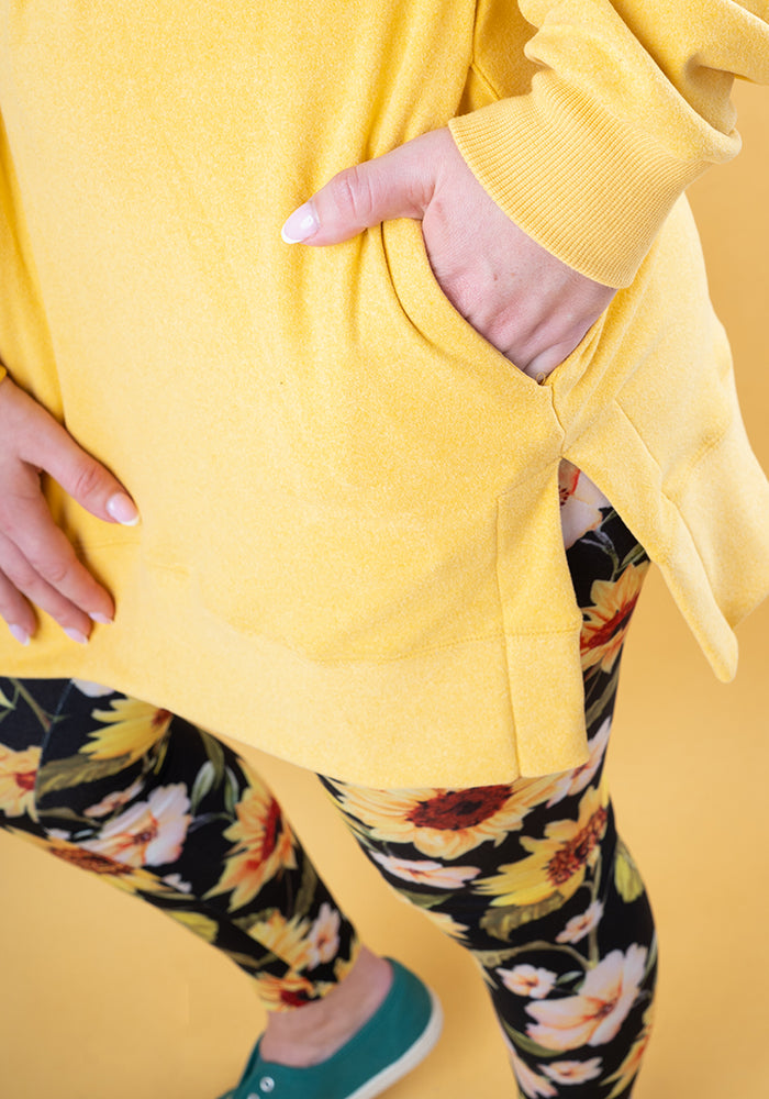 Second angle of Yellow Longline Popsy Sweatshirt
