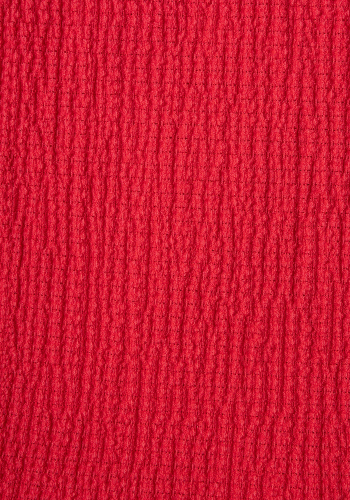 Carmine Red Tiered Hem Midaxi Dress