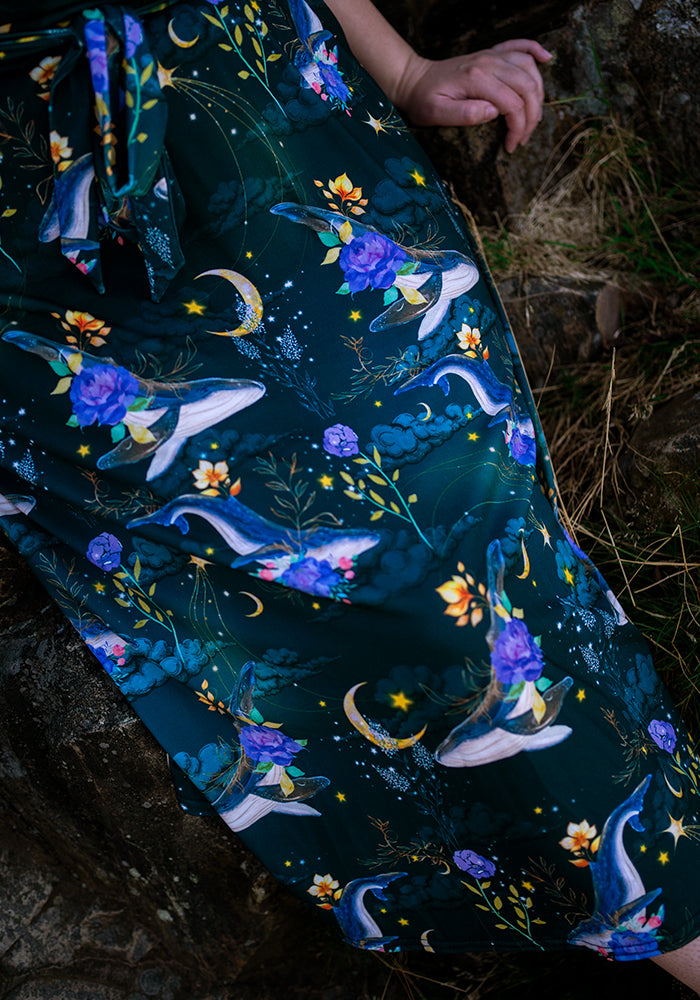 Zale Mystical Whale Print Midi Dress