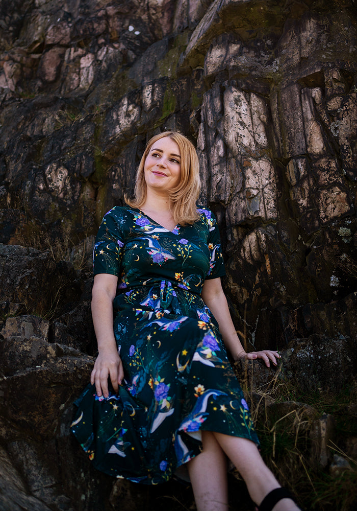 Zale Mystical Whale Print Midi Dress