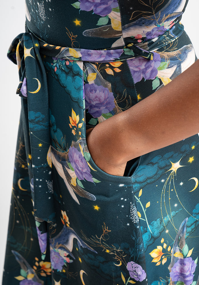 Zale Mystical Whale Print Midi Dress