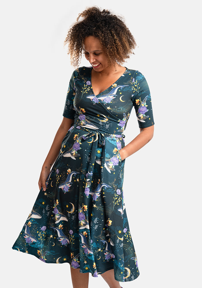 Zale Mystical Whale Print Midi Dress