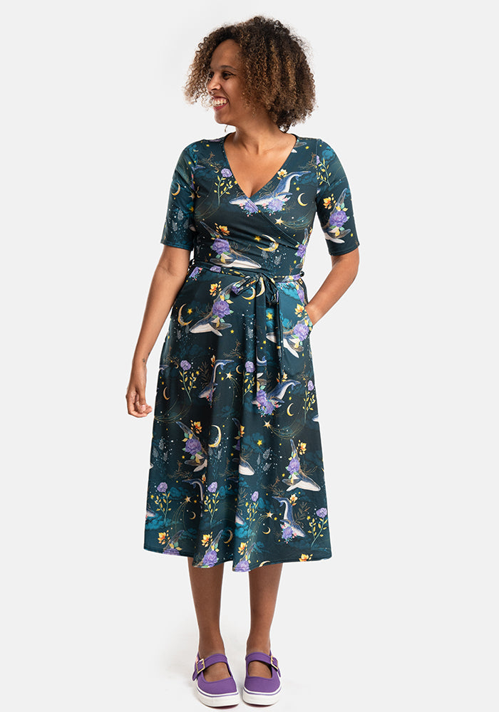 Zale Mystical Whale Print Midi Dress
