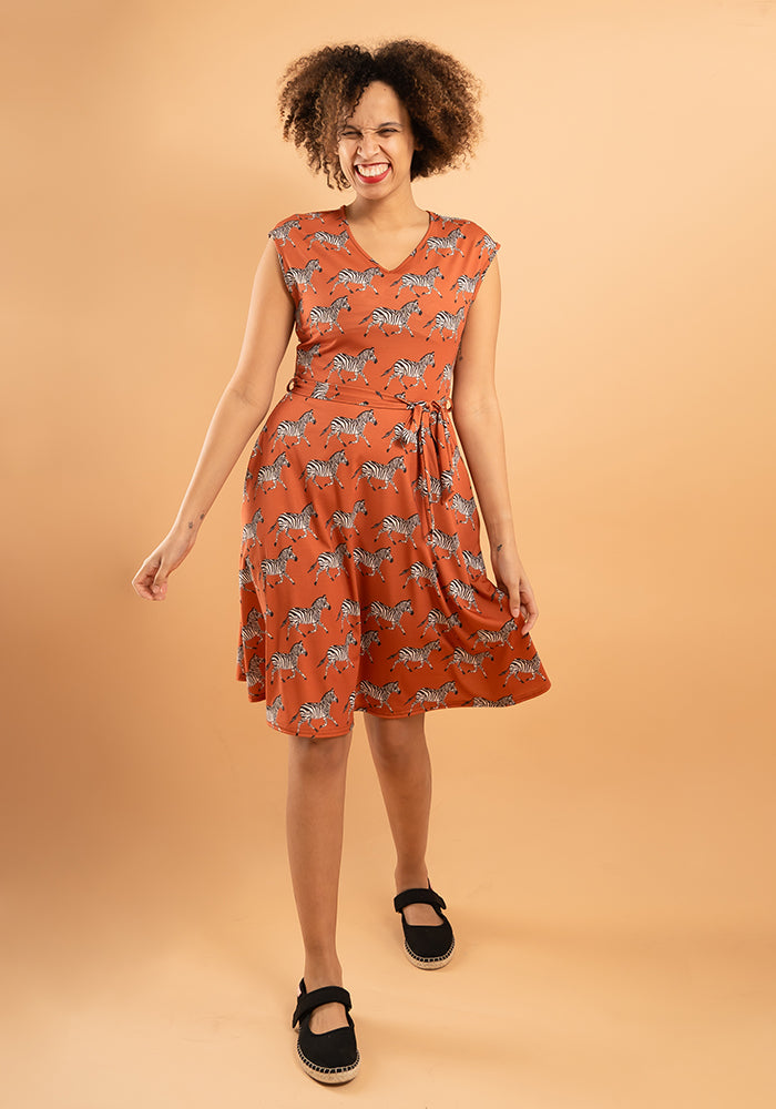 Zara Zebra Conversational Print Dress