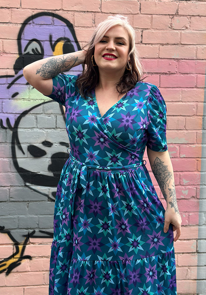 Eleventh angle of Zarah Retro Star Print Midaxi Dress