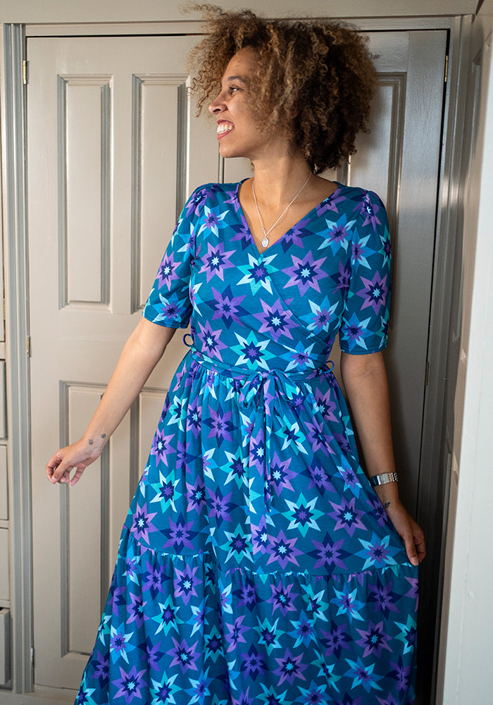 Ninth angle of Zarah Retro Star Print Midaxi Dress