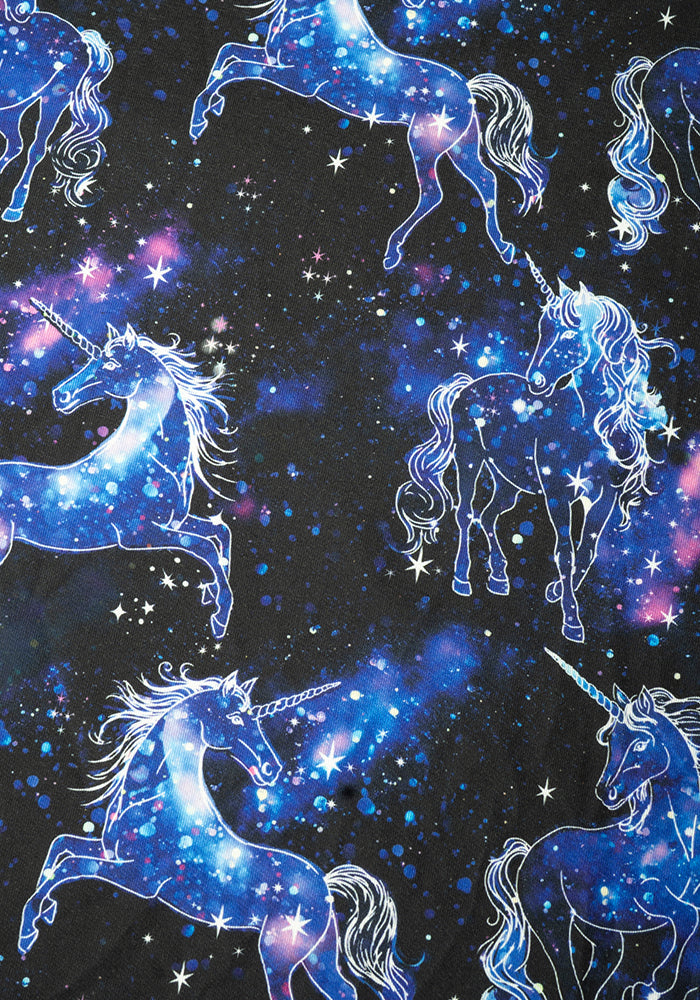 Second angle of Areli Unicorn Galaxy Print Midi Dress